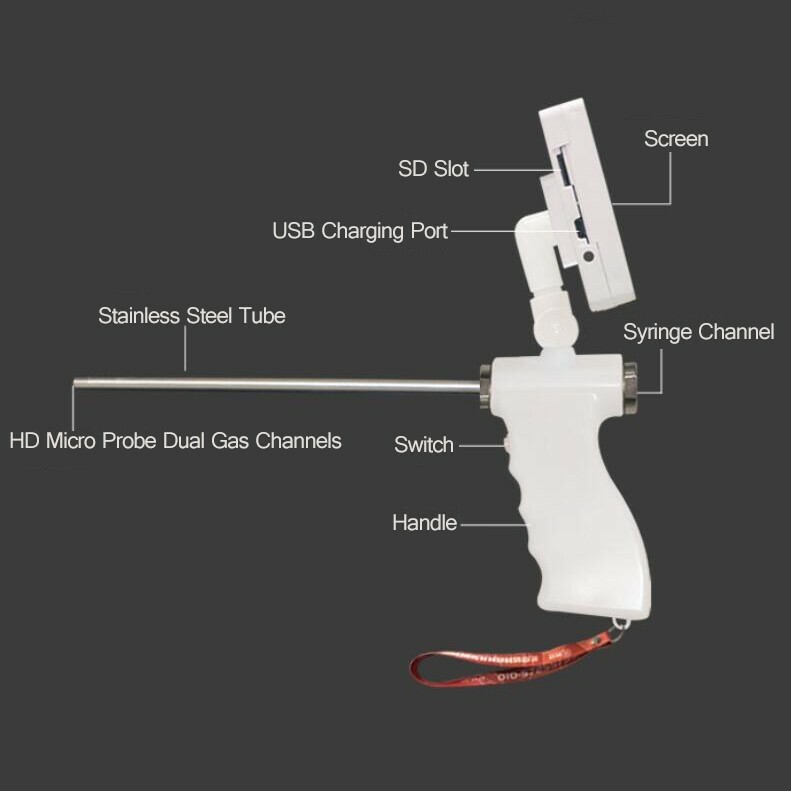 Visual Dog Artificial Insemination Gun Kit 5 MP Camera 360Â° Adjustable White