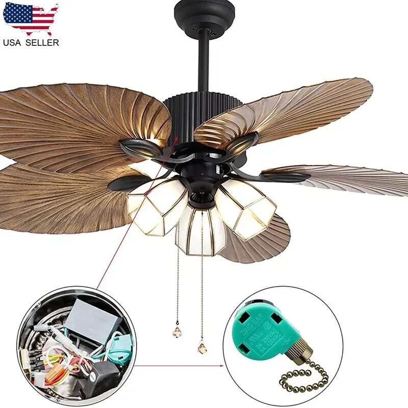 3 Pack Ceiling Fan Switch 3 Speed 4 Wire ZE-268S6 Fan Pull Chain Switch8457