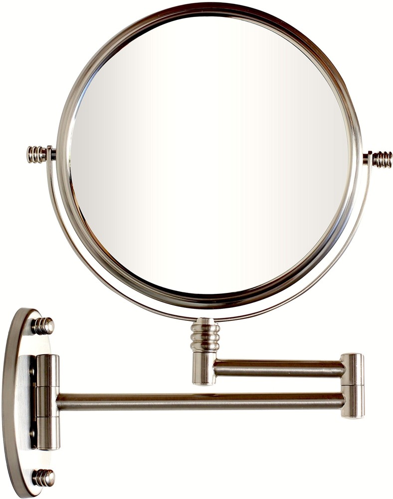 Wall Mount Extendable Mirror 8 Inch Double Sided with 7X Magnification Nickel