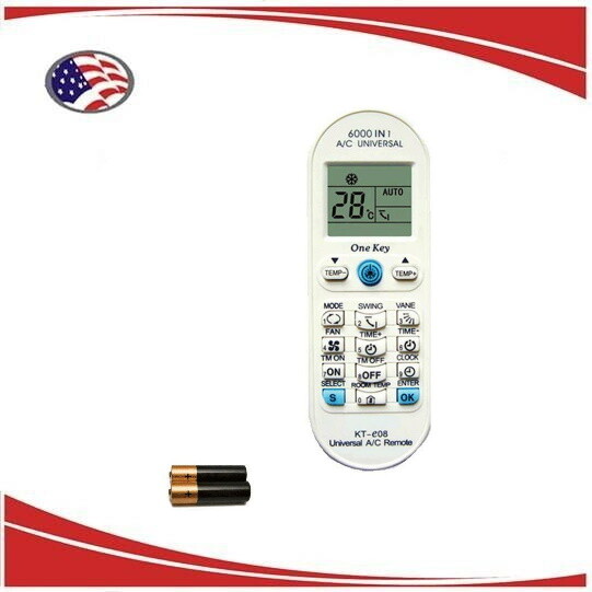 KT-e08 Universal Mini Split Remote Compatible with Fujitsu, Carrier,Chigo,Daewoo