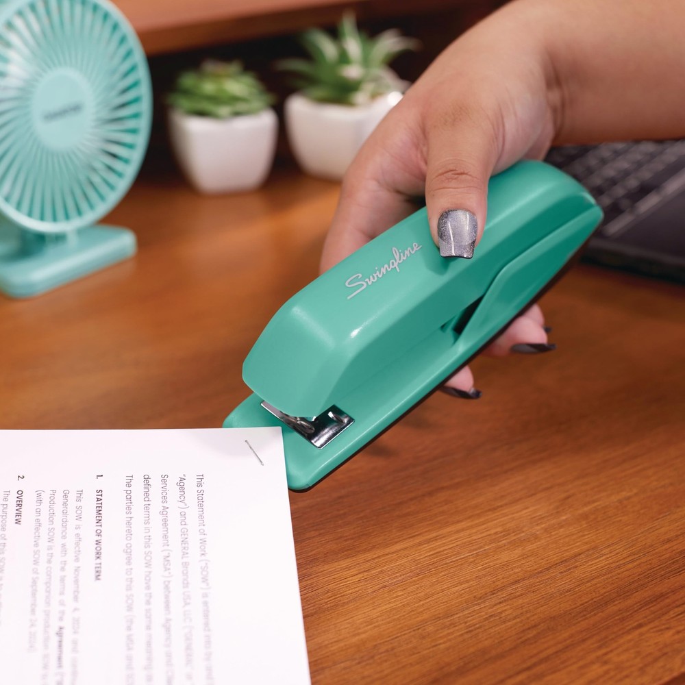 Stapler, 20 Sheet Capacity, 545 Desktop Regular, Spring Green