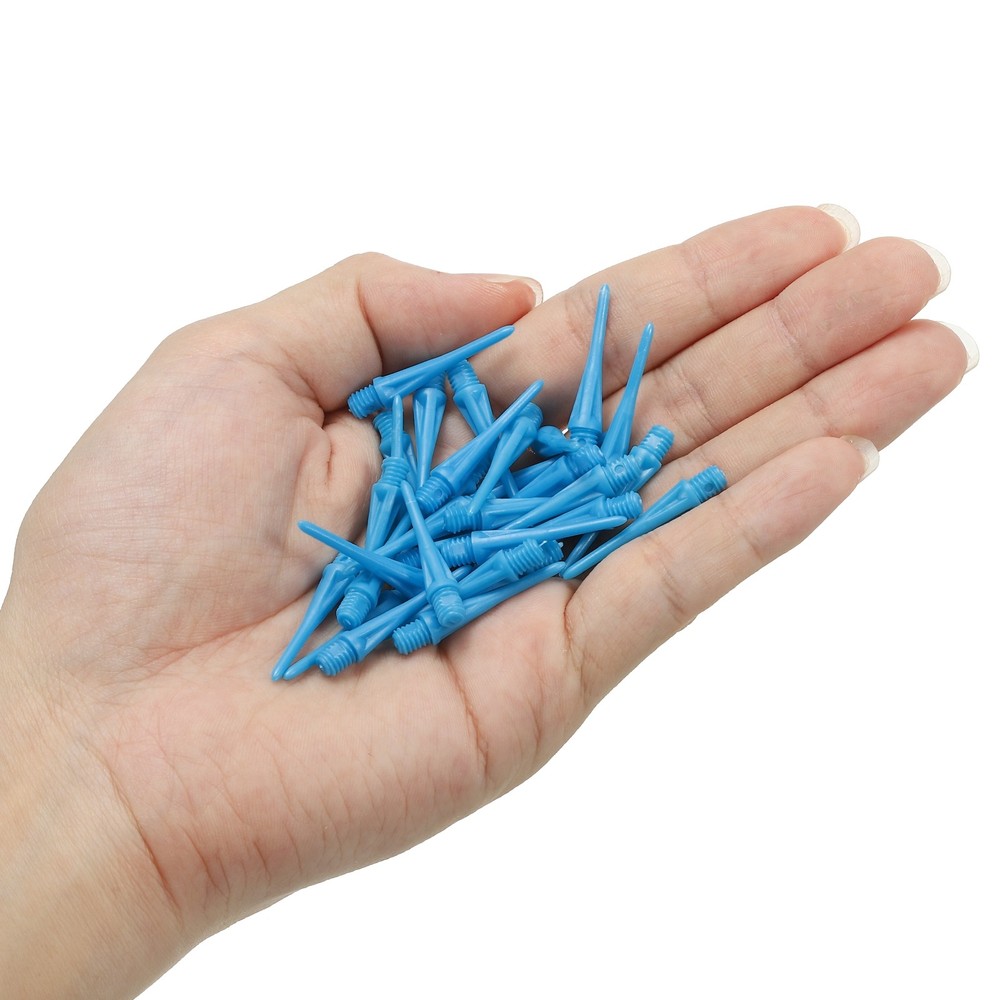 50 Pack Plastic Dart Tips 2BA Thread Soft Dart Tips Plastic Tip Blue