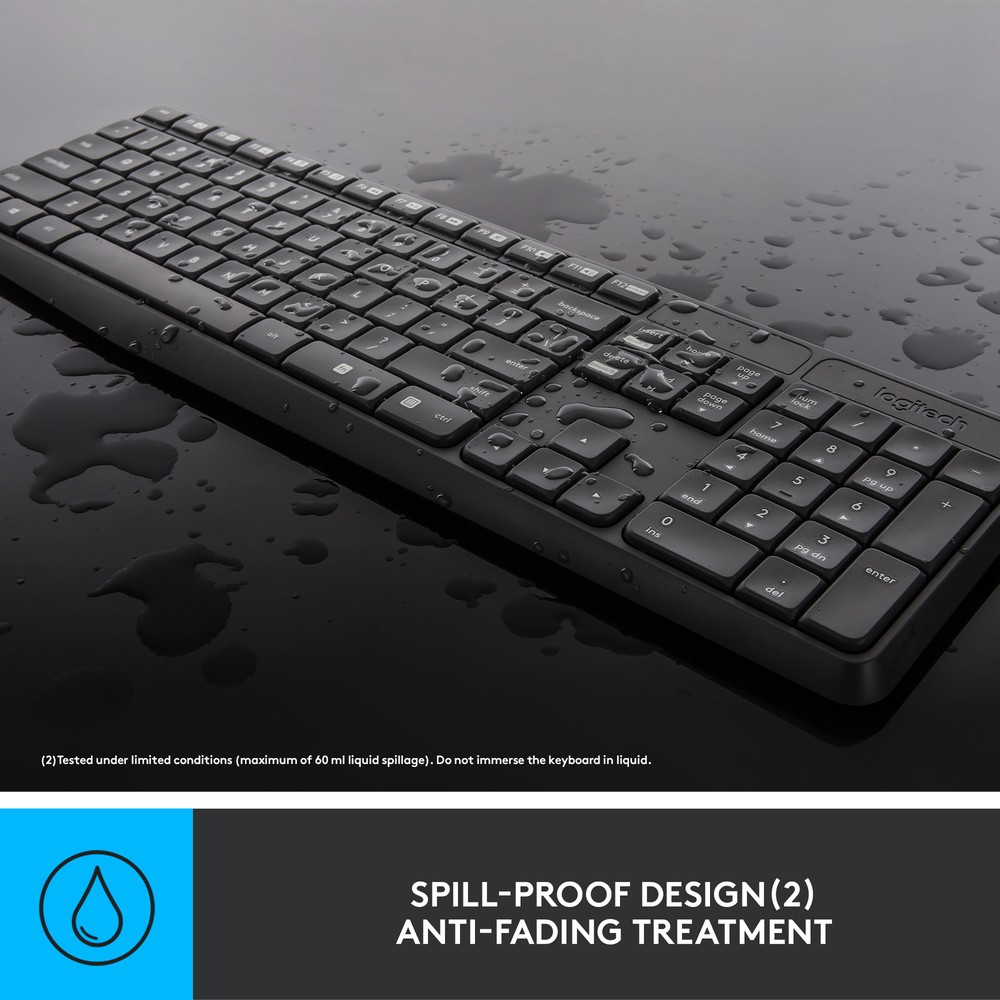 Logitech - MK235 Wireless Keyboard and Optical Mouse Bundle for PC - Black