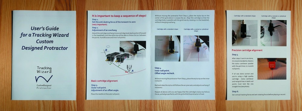 Denon DP-400 & DP-450USB Custom Designed Tonearm Cartridge Alignment Protractor