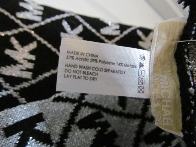 Michael Kors MK Repeating Reversible Continuous Loop Scarf, Silver & Black