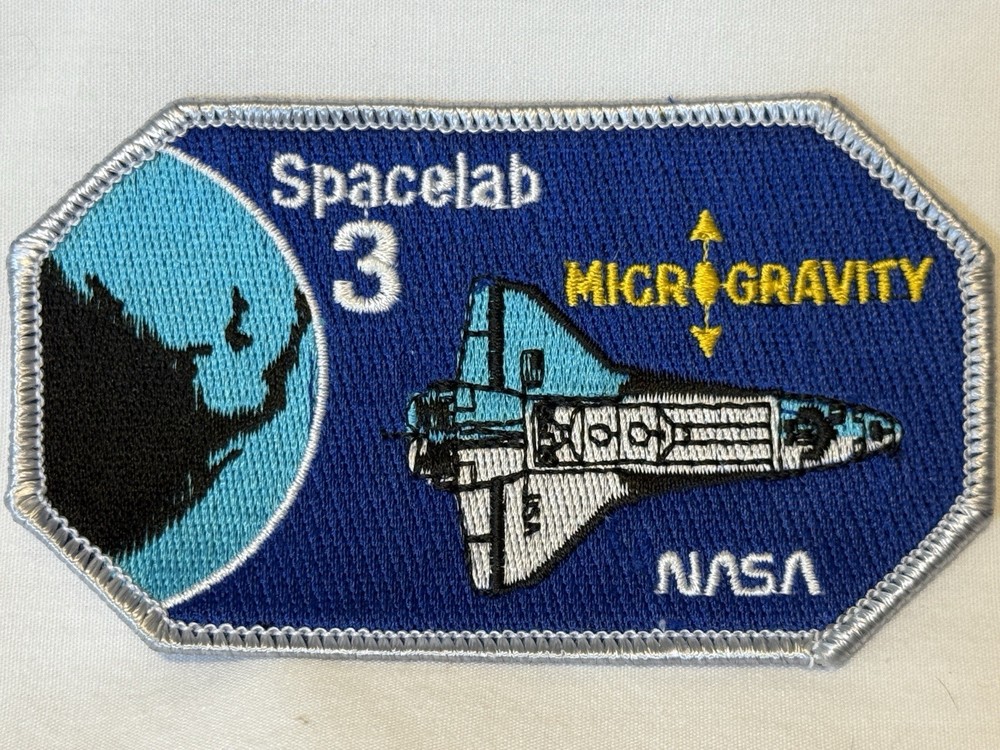 VINTAGE 1985 NASA Patch SPACELAB 3 MICROGRAVITY SPACE SHUTTLE CHALLENGER 4"
