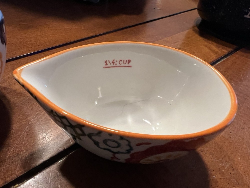 Pier One Measuring cups Ceramic Zinnia Nesting
