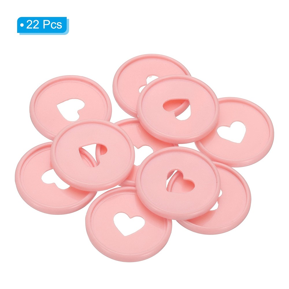28mm Plastic Book Binding Discs, 11 Pack Expansion Discs Heart, Light Pink
