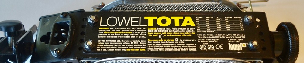 Lowel Tota Light New Bulb, Barn Doors, Cables, Dimmer Control, Screen, Tested