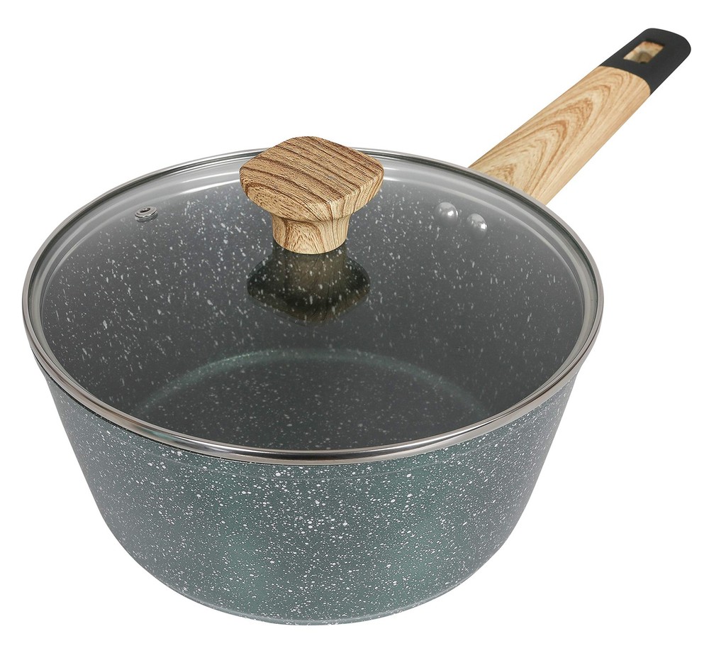3 Quart Granite Nonstick Saucepan Cookware Set (Induction Compatible) (Forest Gr