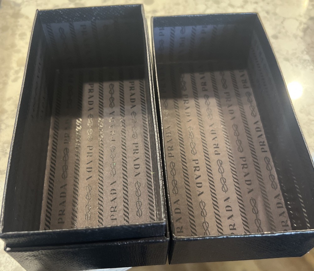 (2) PRADA Empty Black Sunglasses/Eyeglasses Gift Box. Preowned VG Condition.