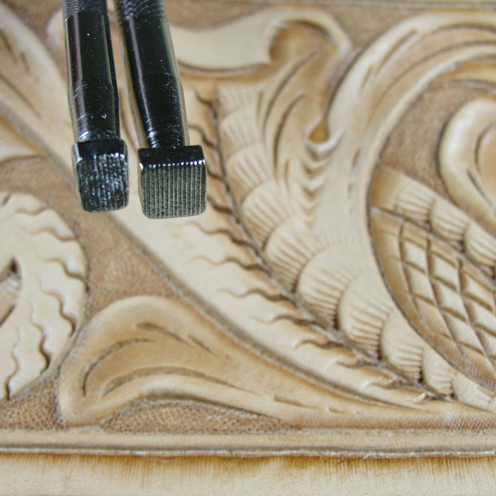 Leather Stamping Tools - 2-Piece Lined Beveler Stamp Set