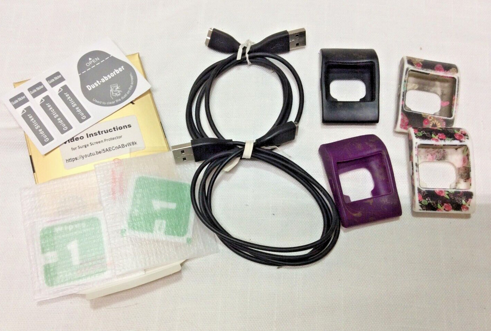 Mixed lot for Fitbit Surges - charging cables, screen protector, silicone covers