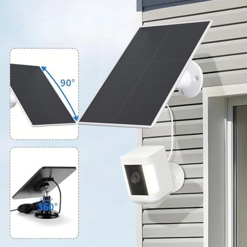 Solar Panel for Ring Camera, 4W Solar Charger Compatible with Spotlight Plus/Pro