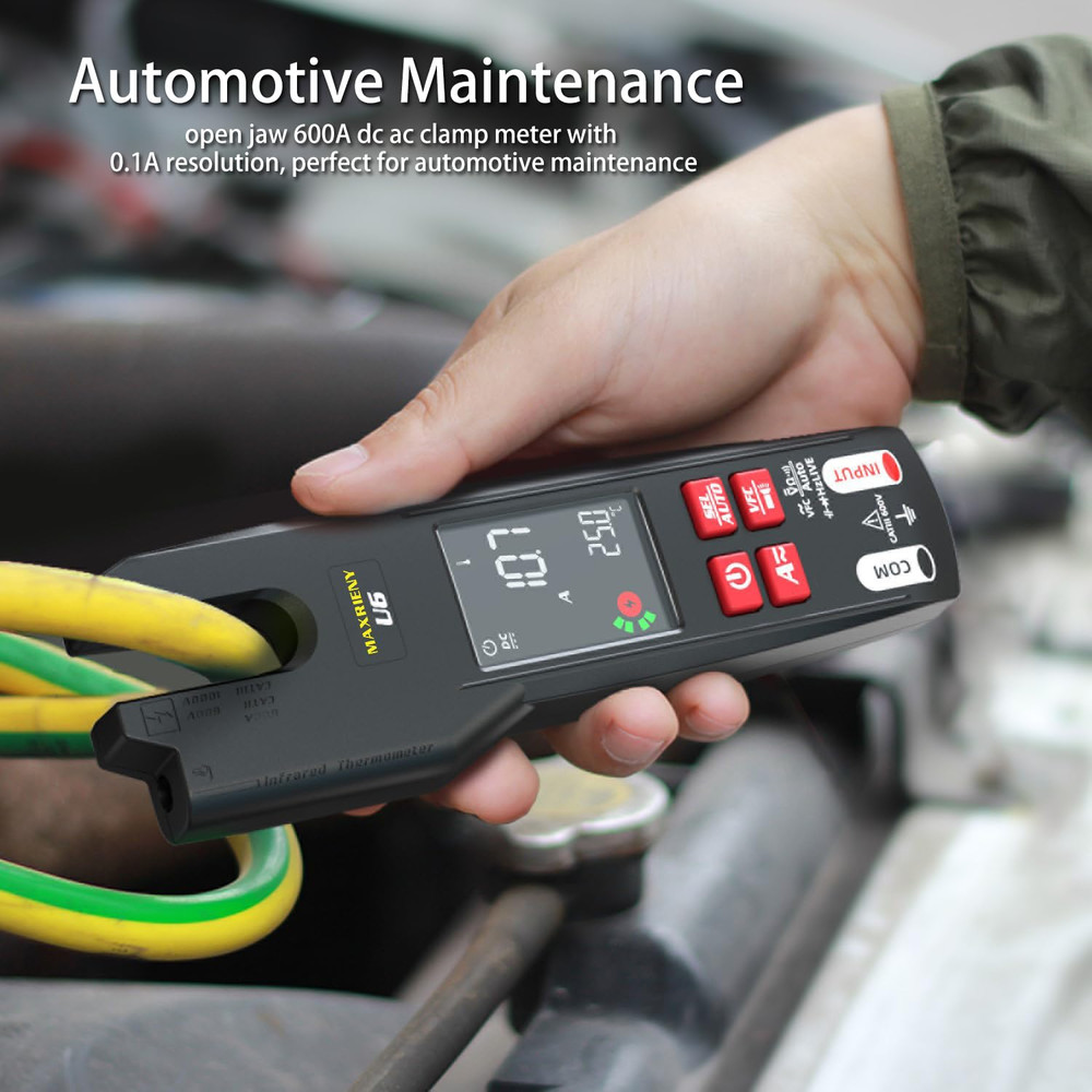 Open Jaw Clamp Meter 600A DC AC Current Smart Digital Electrical Multimeter Test