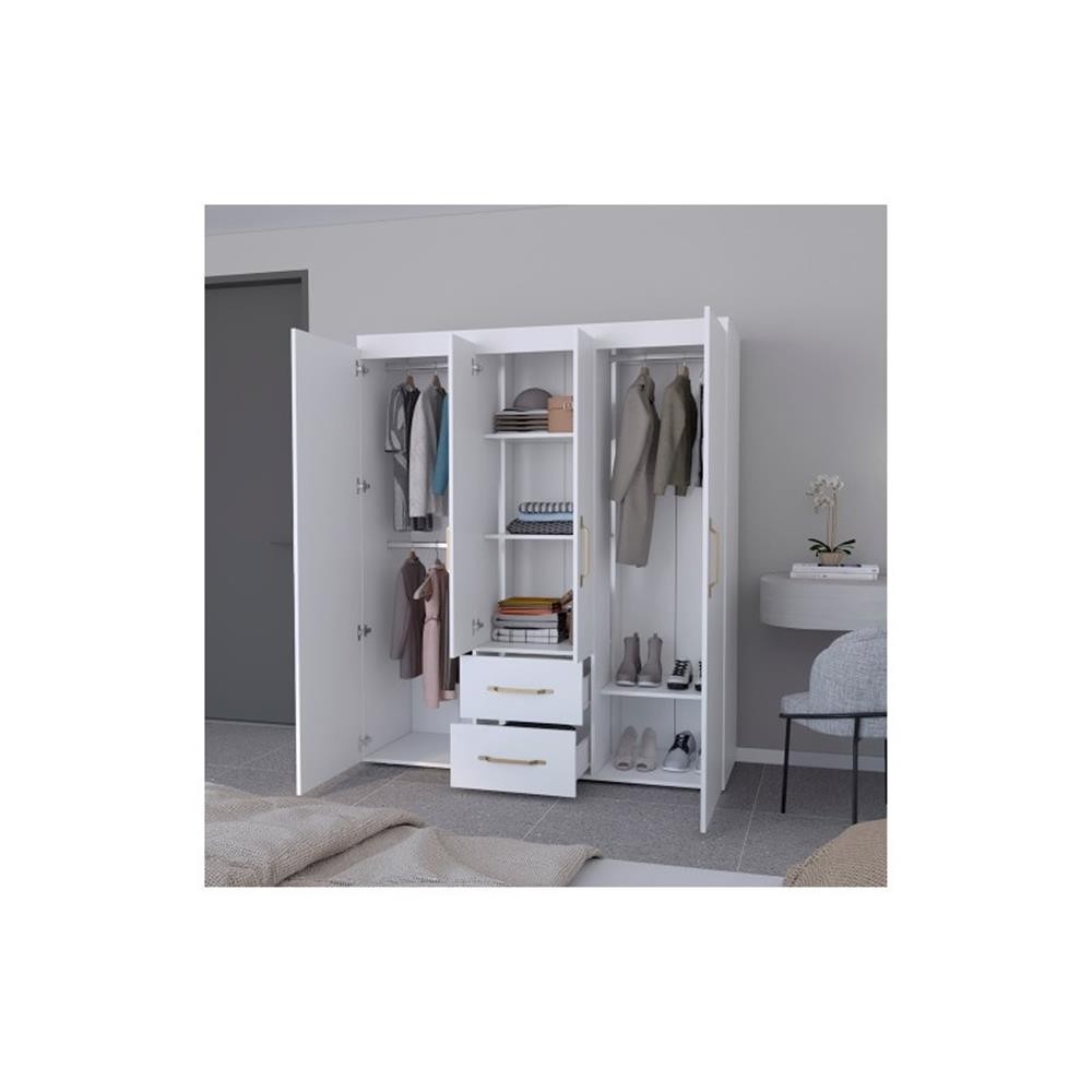 Pemberly Row Modern / Contemporary Armoire Engineered Wood White