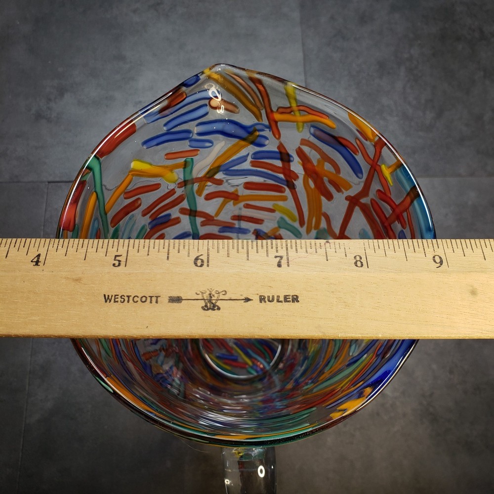Abstract Studio Art Glass Confetti Multicolor Pitcher
