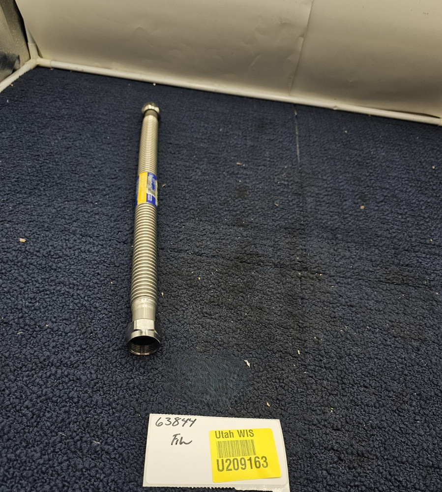 (QTY 3) BrassCraft SWB00-18N Coated Stainless Steel Water Heater Connector 18" L