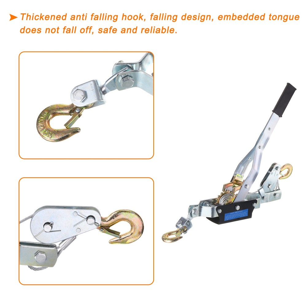 Come Along Winch,4 Ton Winch,Hand Cable Puller with 2 Hooks