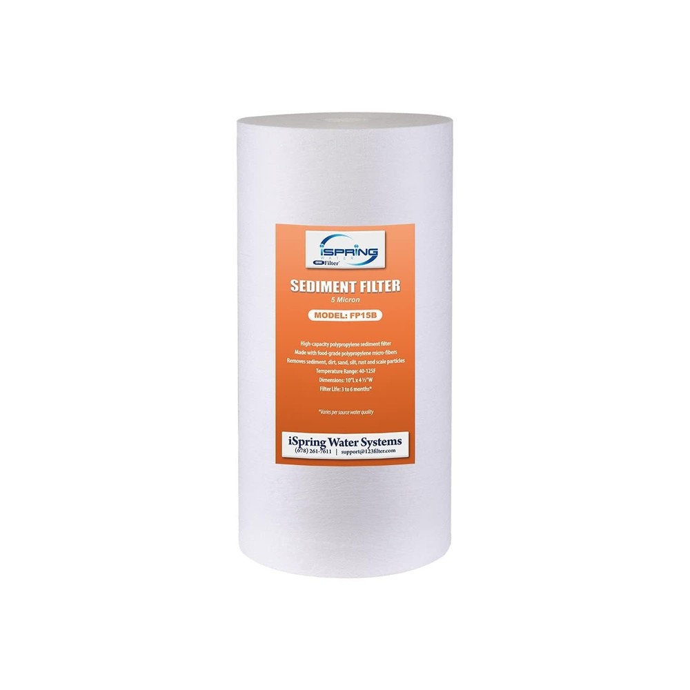 iSpring FP15B Sediment Filter for Whole House Water Filtration Systems, High...