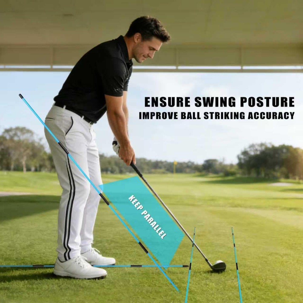 CHAMPKEY Premium Foldable 40" Golf Alignment Sticks 4 Pack - Posture Correction