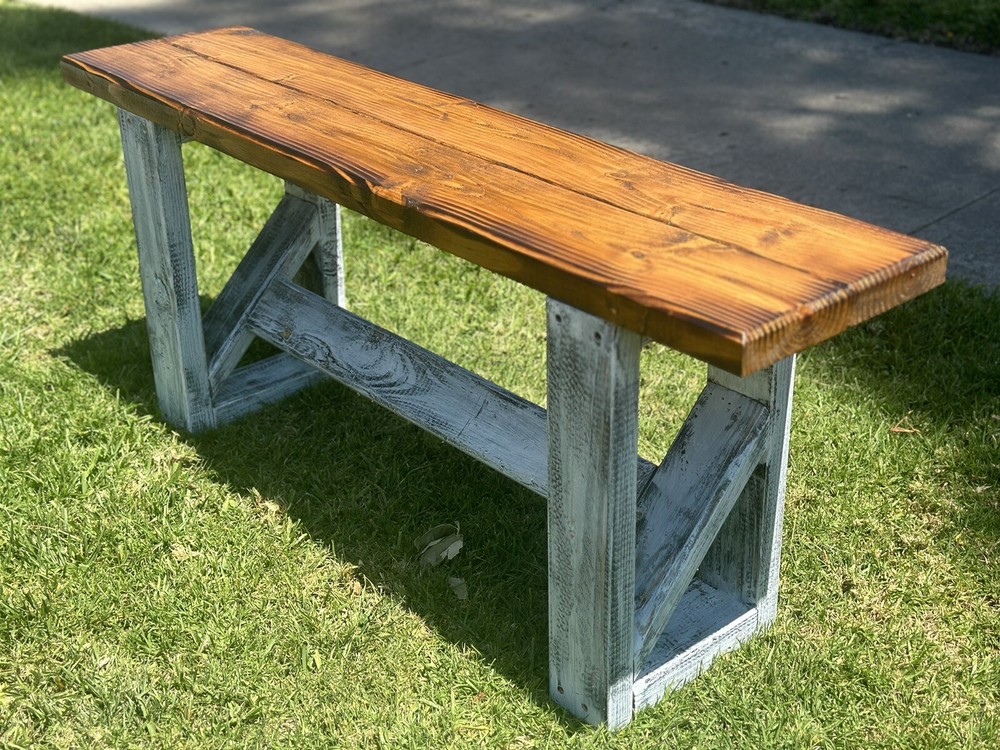 solid wood bench seat