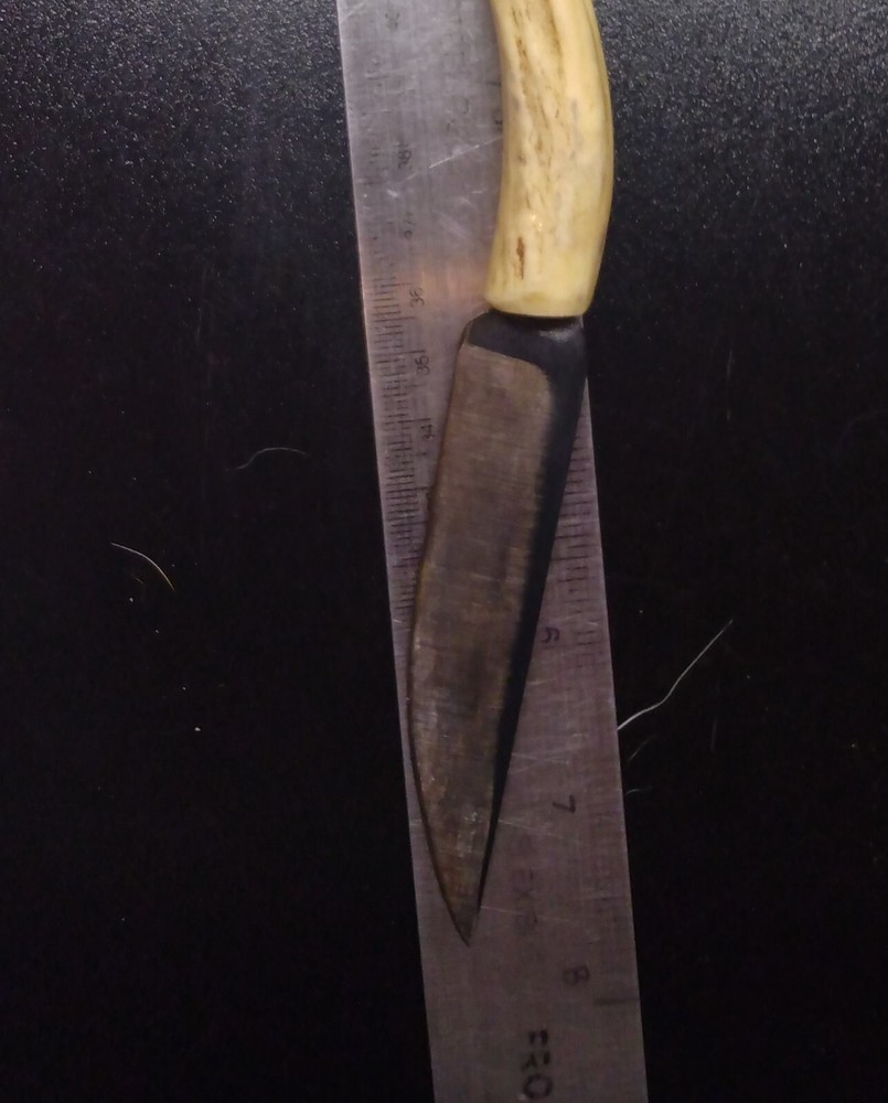 Unique handmade 8" knife in leather sheath