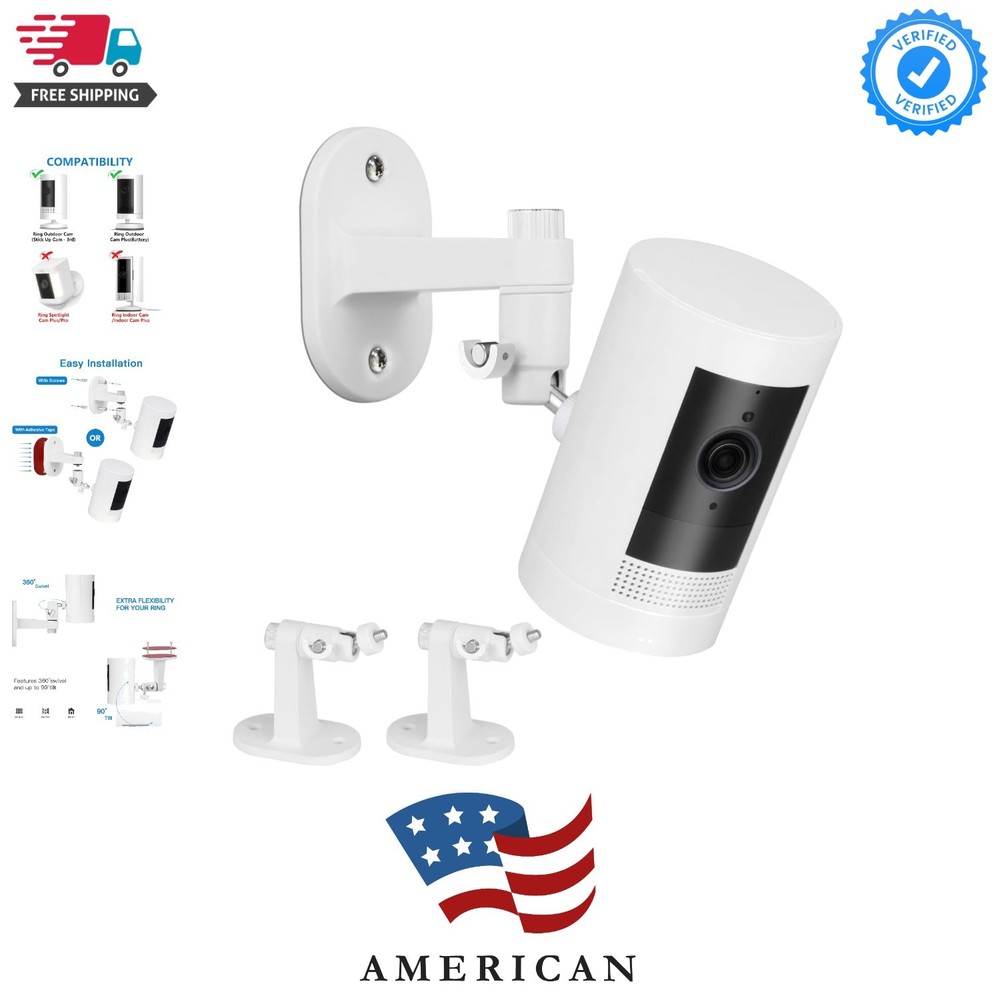 2Pack Adjustable Security Wall Mount Bracket for Ring Stick Up Cam & Ring Out...