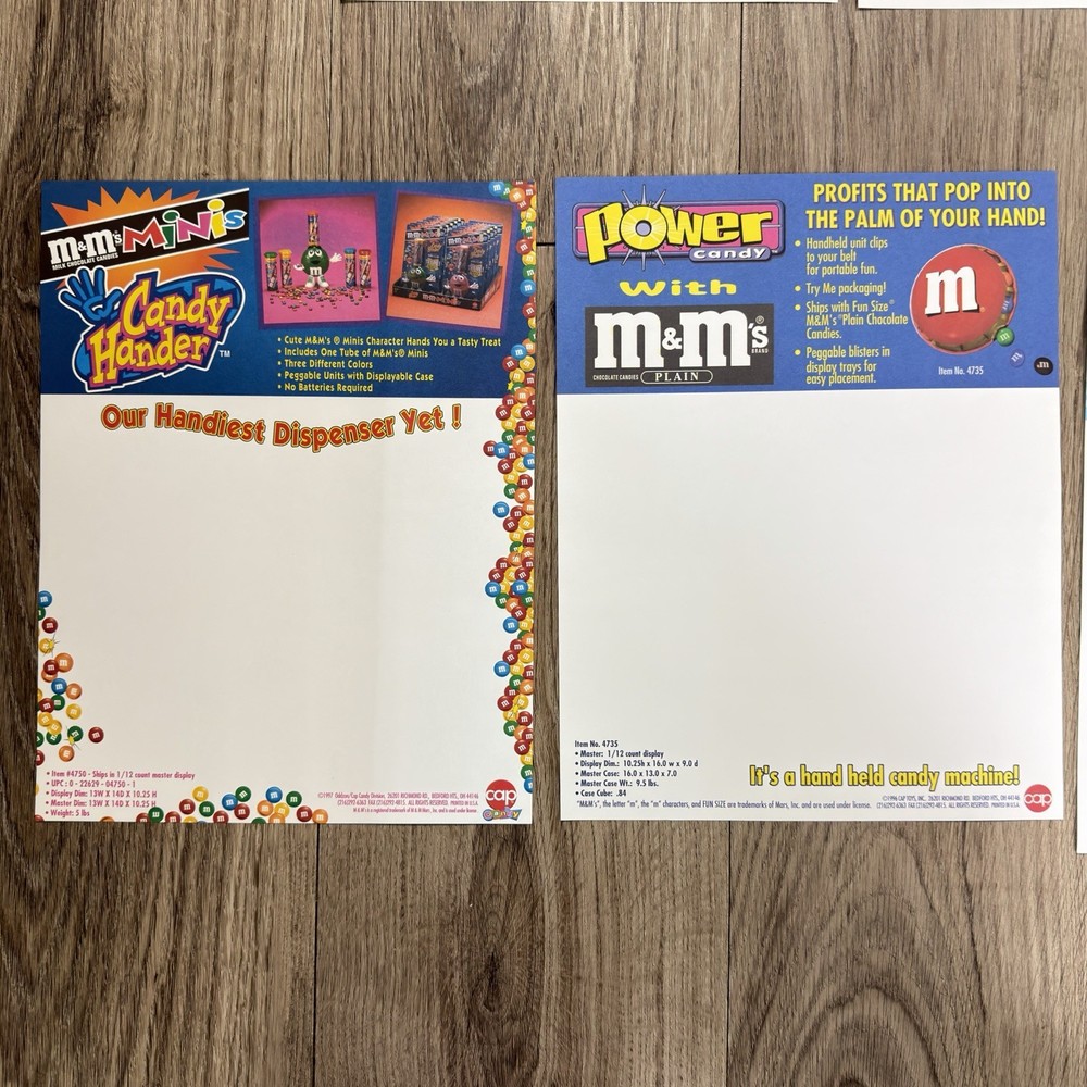 1996 Cap Candy Sales Sheets Catalog Lot Pop Store Display Retail Folder