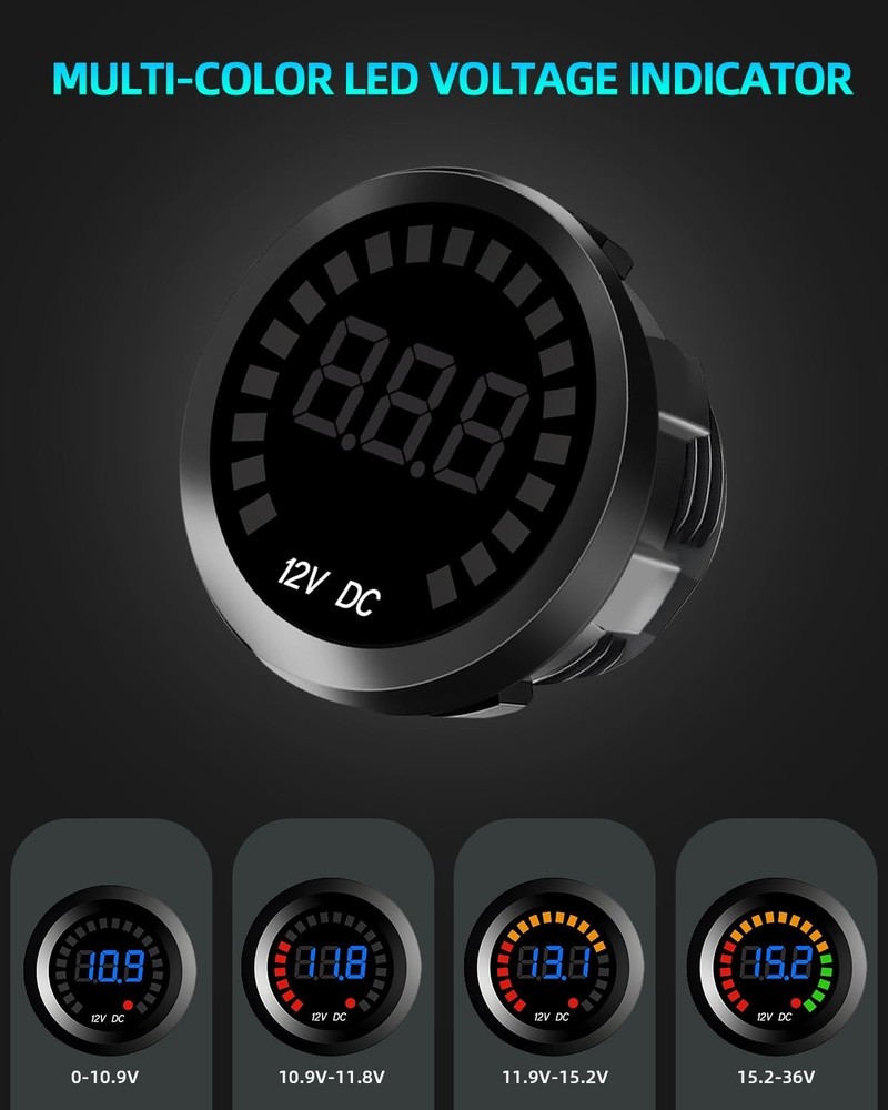 12V Battery Voltage Gauge for Low Voltage & Electrical Issues