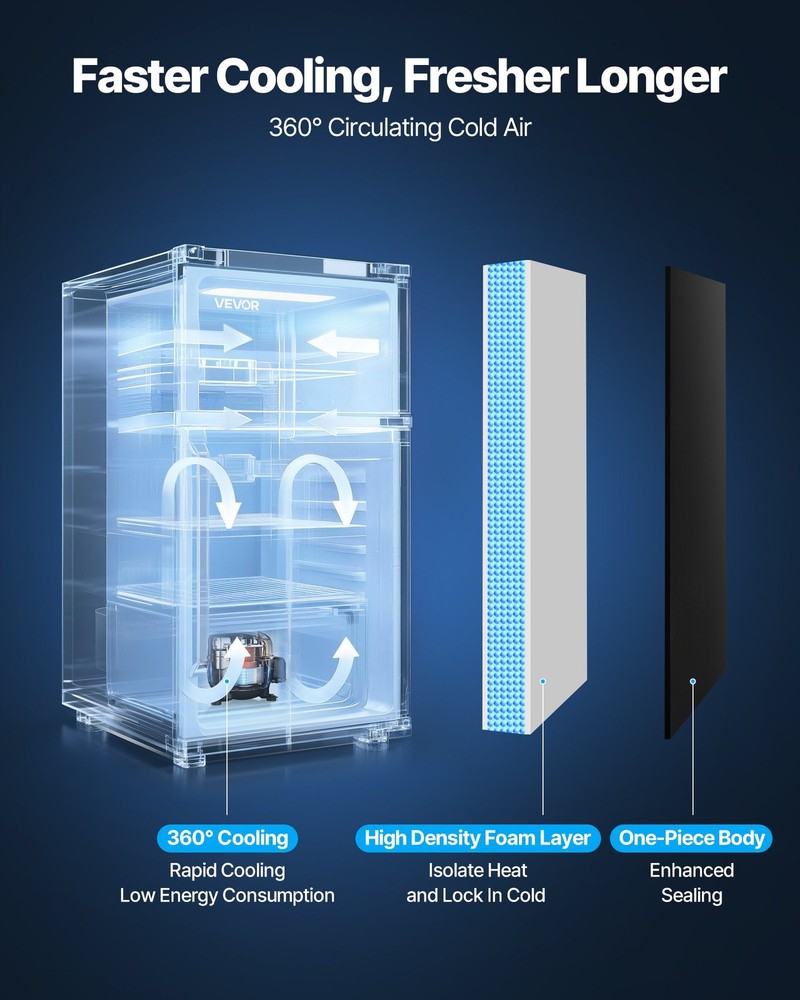 Mini Fridge 3.2 Cu.Ft Single Door Compact Refrigerator Adjustable Temperat