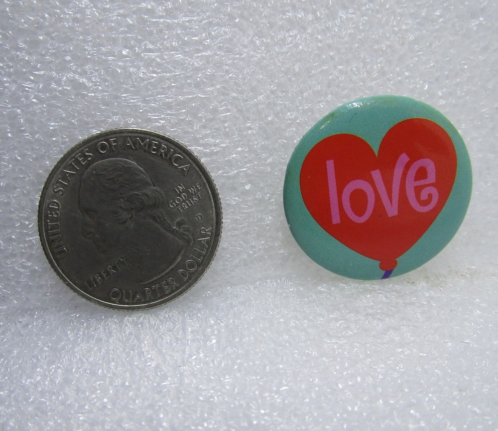 Love Red Heart Button Pin