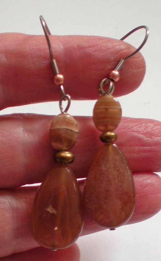 Agate Drop Earrings - Balance, Grounding, Healing e123