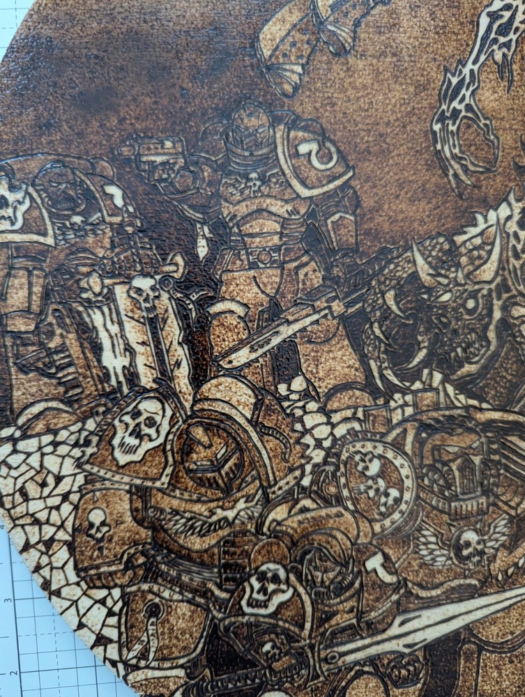 Warhammer Pyrography Artwork, All Done By Hand No Machine