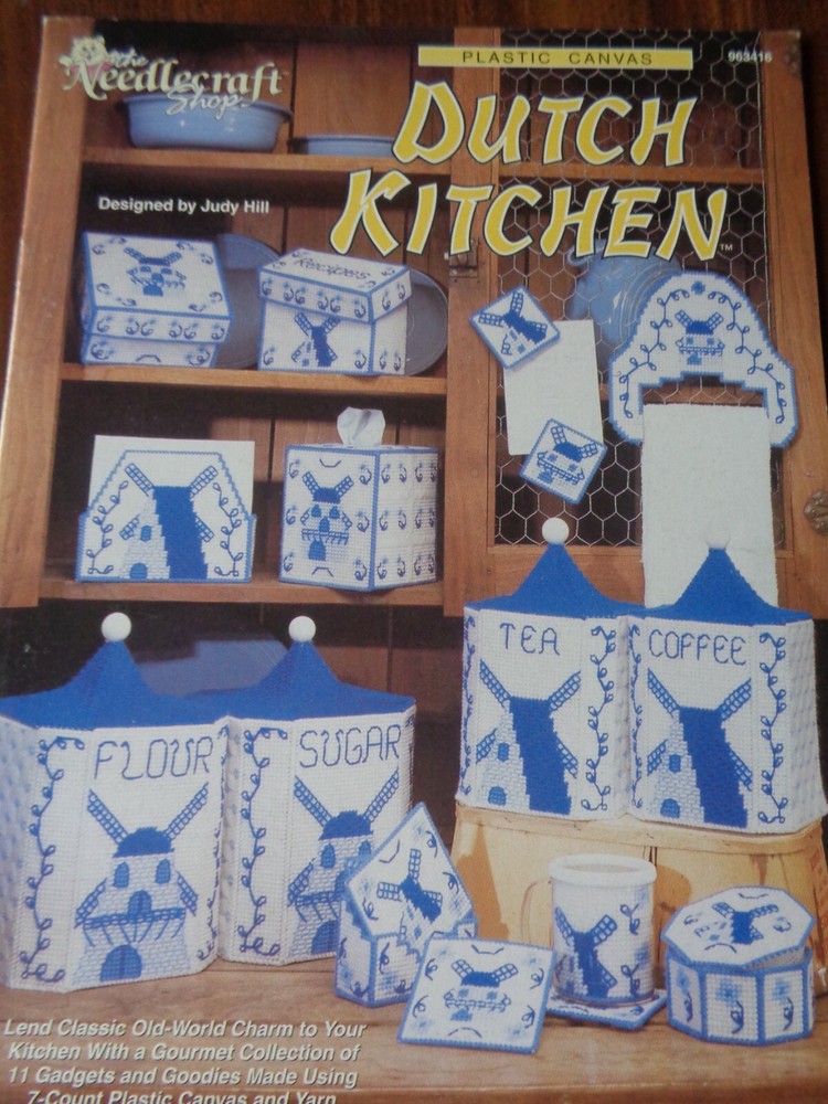 THE NEEDLECRAFT SHOP PLASTIC CANVAS DUTCH KITCHEN PATTERNS 11 PROJECTS