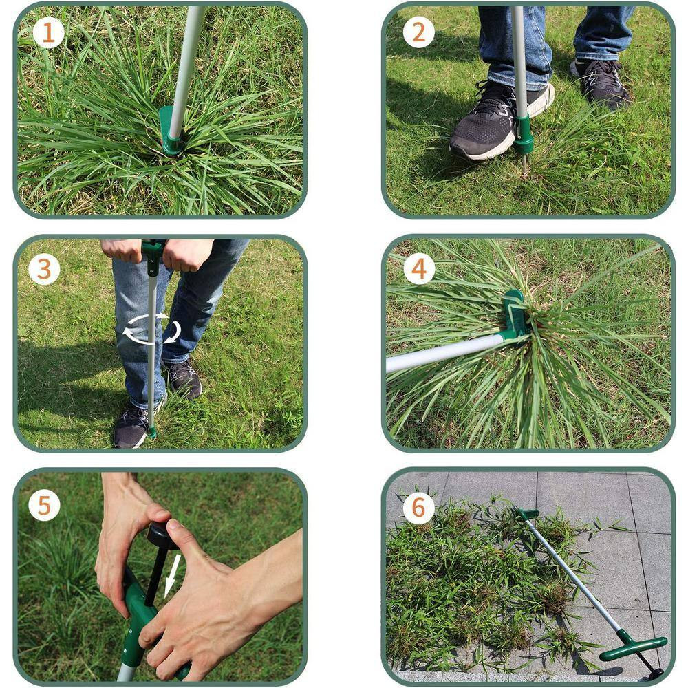 39.5 In. Weed Puller, Stand up Weeder Hand Tool, Long Handle Garden Weeding Tool