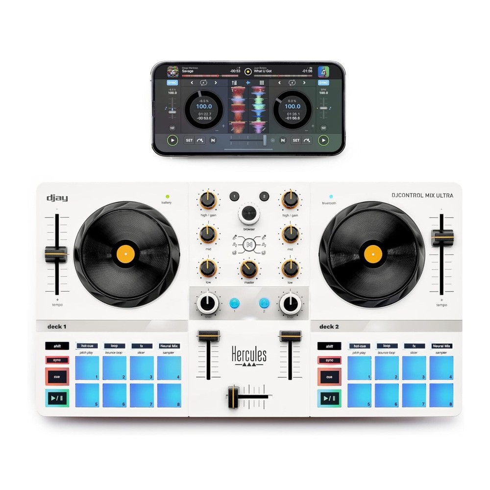 Hercules DJ Control Mix Ultra - Mobile DJ Controller with Bluetooth