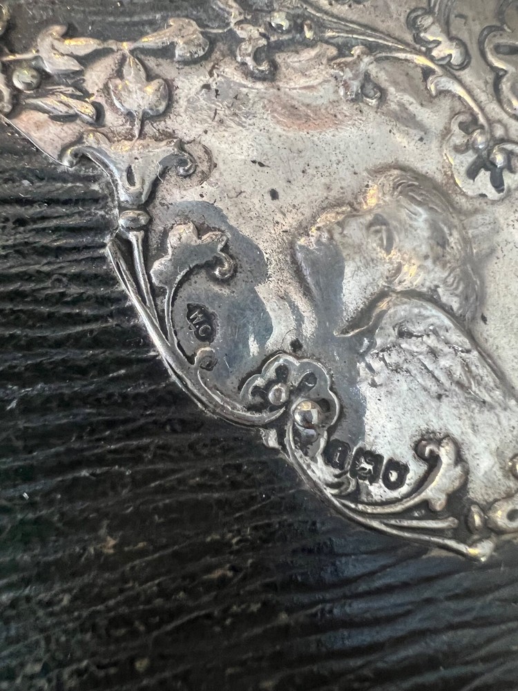 Victorian 1904 Writing Desk with Silver Angels