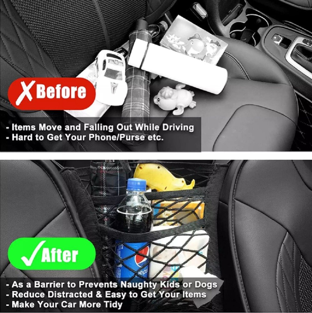 3-Layer Universal Car Trunk Mesh Organizer Cargo Elastic Car Seat Mesh organizer