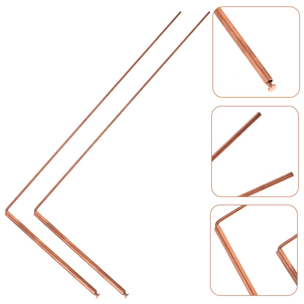 2 Pcs Copper Divination Tools Ghost Explore Equipment Outdoor Diving Rods