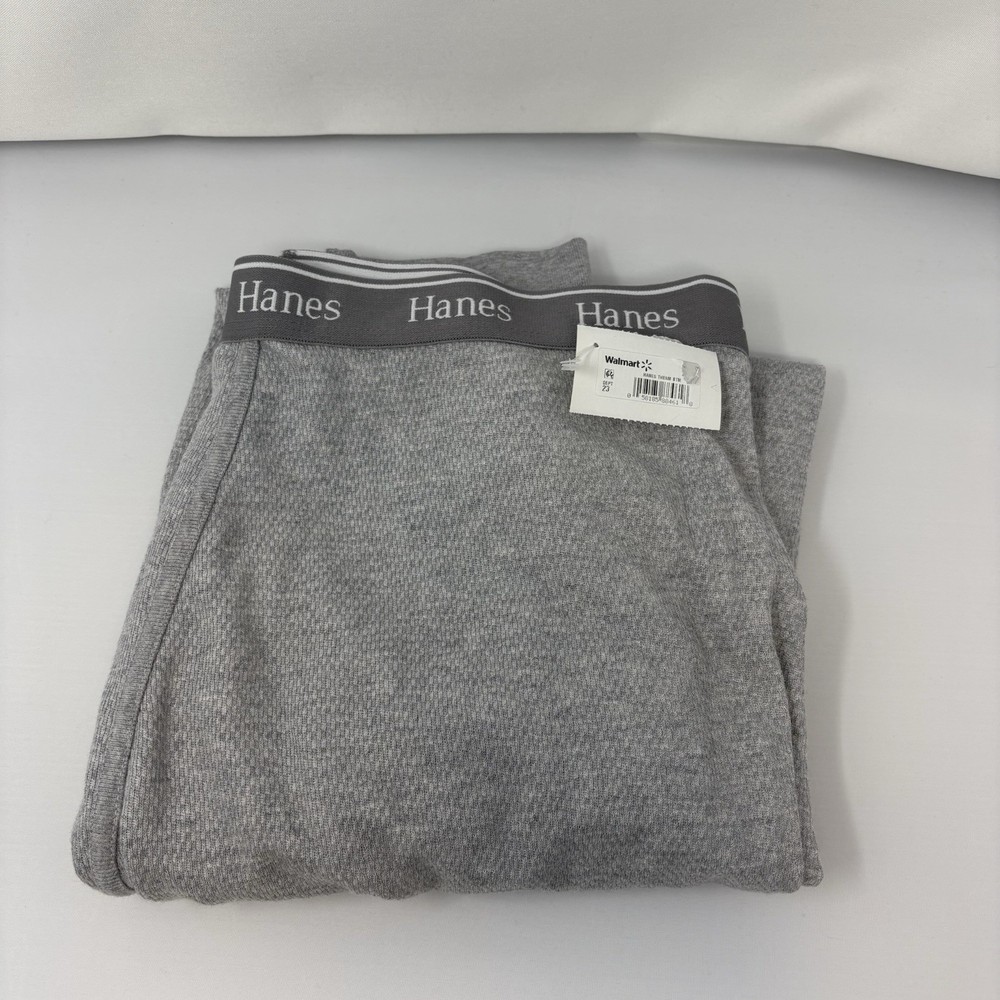 Hanes Men’s MEDIUM Thermal Bottom Pant Tagless Gray Functional Fly, NEW