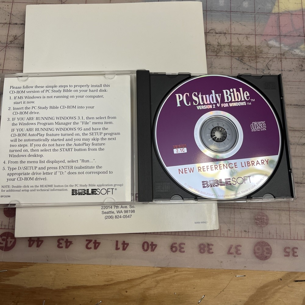 Study Bible PC Biblesoft CD ROM Version 2 Windows New Reference Library