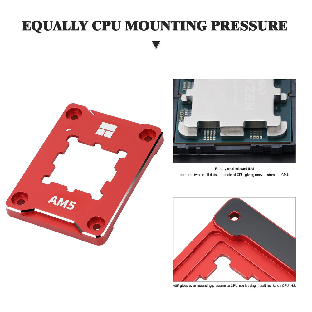 ASF-RED AM5 CPU Holder, Corrective Anti-Bending Fixing Frame, AM5 Full-Fit Fixed