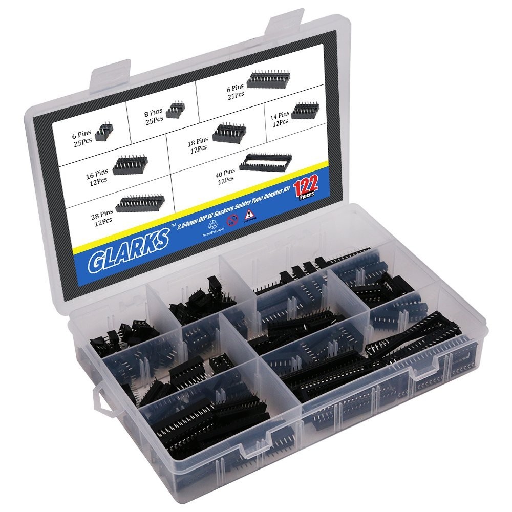 Comprehensive 122Pcs DIP IC Sockets with 2.54mm Pitch for Electronics Projects