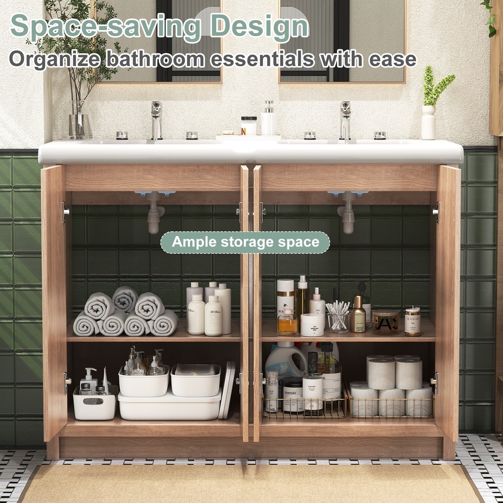 47" Double Sink Bathroom Vanity Cabinet Modern Style