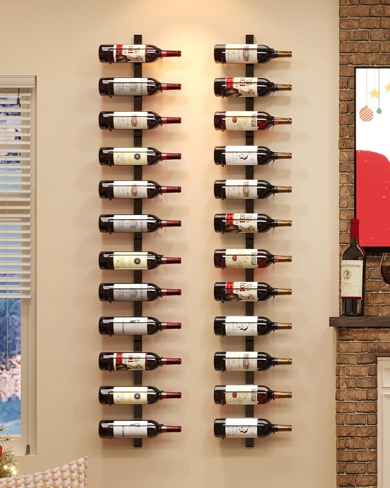 DIY 12 Bottles Wall Mounted Wine Rack Detachable Wine Storage Organizer Used