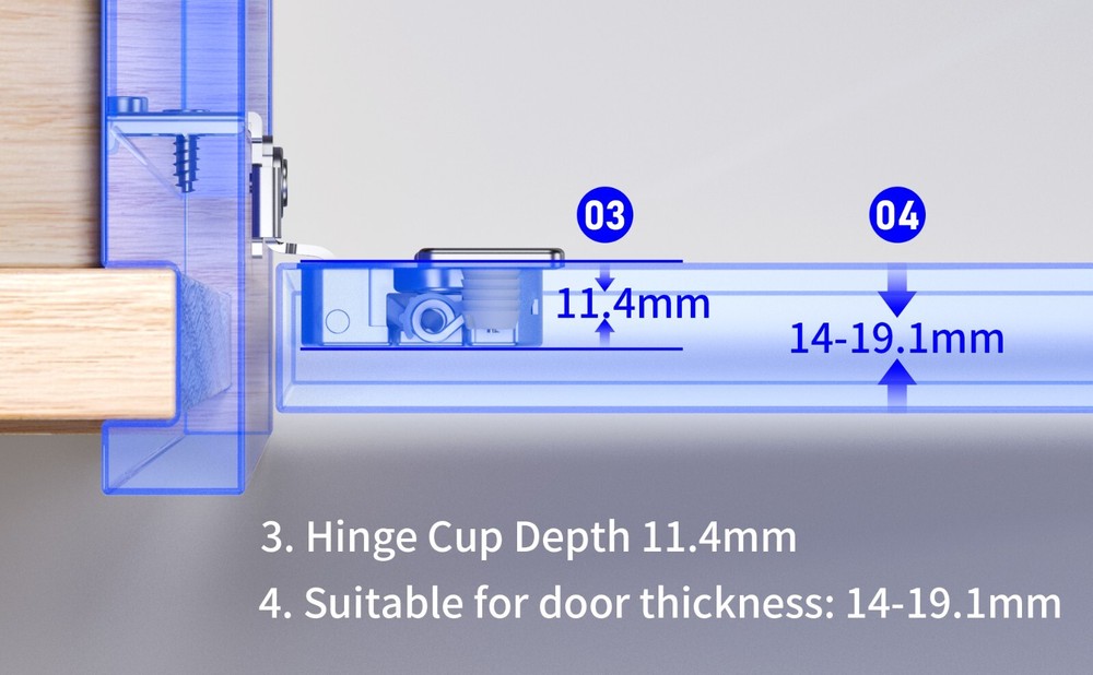 1 1/4'' Overlay Adjustable Soft Close, Concealed Cabinet Hinges - Pack of 30