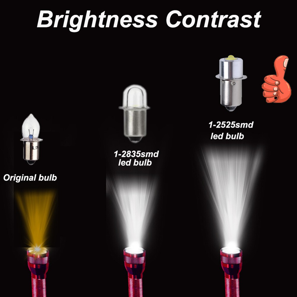 2Pack For MAGLITE Super Bright LED Upgrade Bulb Drop In Replacement 3~6 Cell C/D