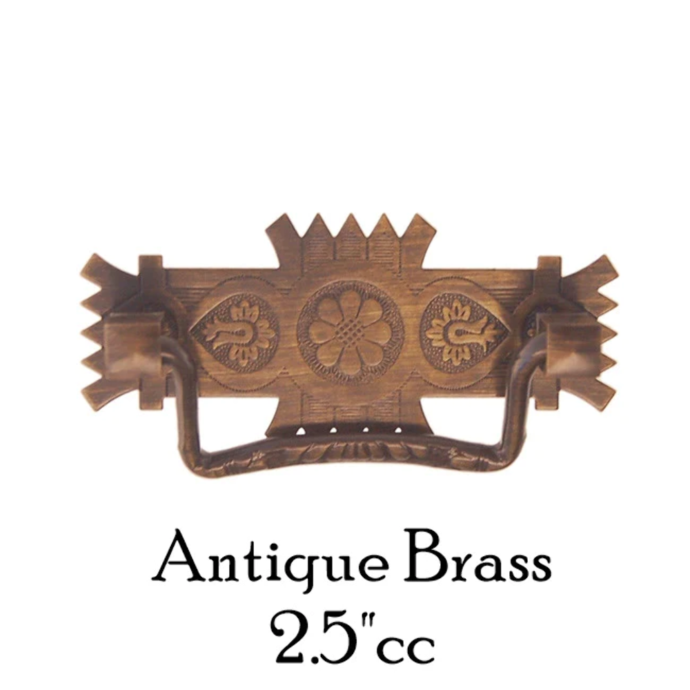 Eastlake Style Pull in Brass or Antique Brass