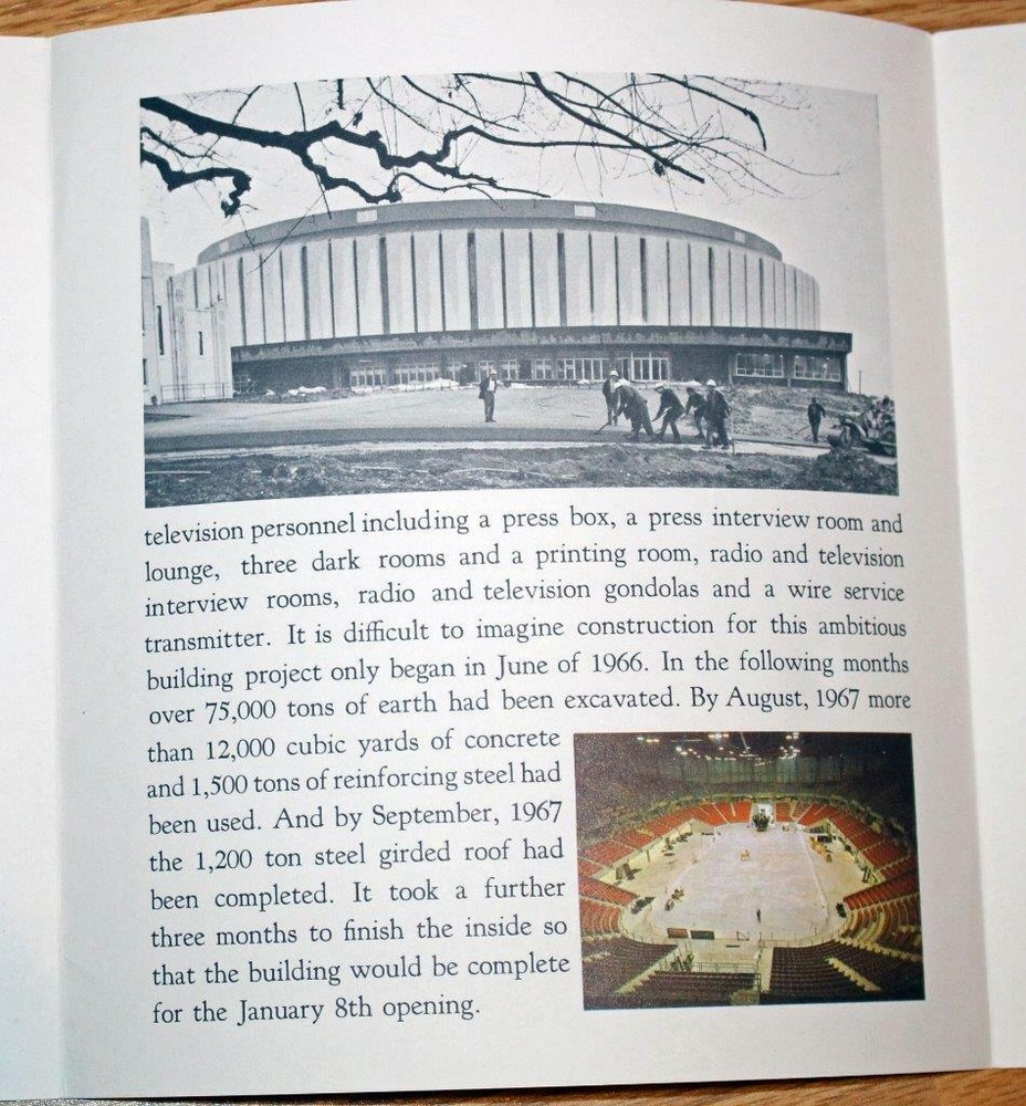 1968 Vancouver Canucks Pacific Coliseum Opening Day Program Signed Bruce Bullock